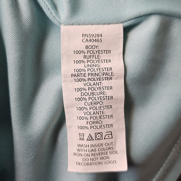 The Children's Place Girls Teal Chiffon 2 Tiered Sleeveless Summer Dress Size 16 - Picture 6 of 13